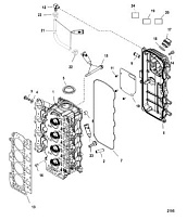 Головка цилиндра 4-Х ТАКТНОГО ПЛМ MERCURY 50 Серийный номер от 0P401000 до 0P515896