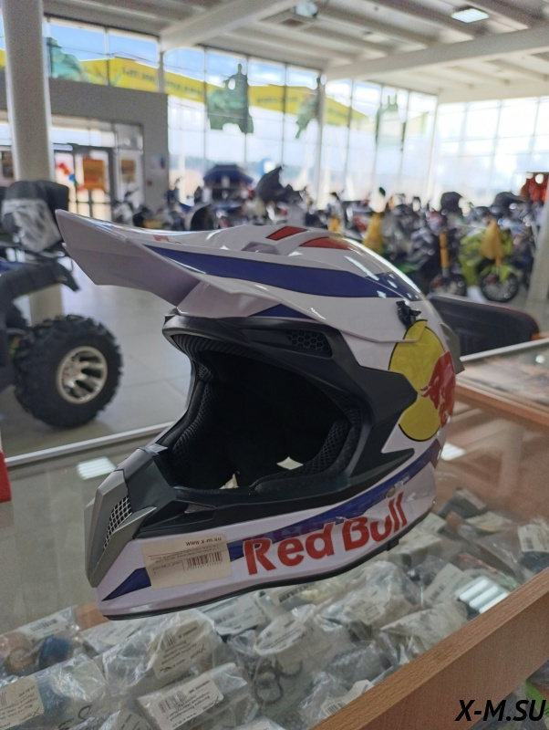 Шлем кроссовый HETOSHI RED BULL XD1-86 цв. Бело-фиолетовый р. S Шлем кроссовый HETOSHI RED BULL XD1-86 цв. Бело-фиолетовый р. S